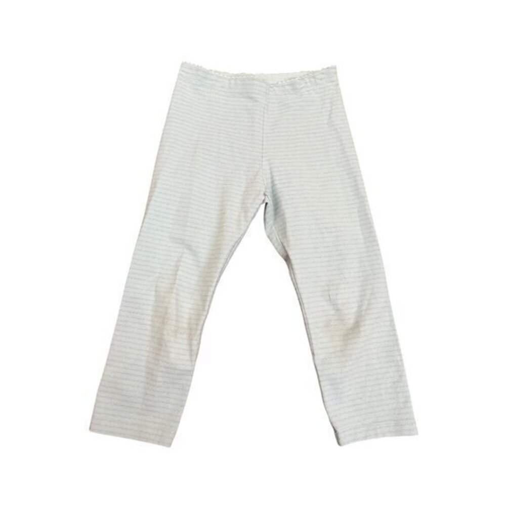 Tea Collection Girls Light Blue Striped Soft Cotton Blend Leggings Size 6